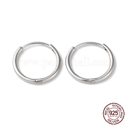 925 серебряные серьги-кольца с родиевым покрытием, со штампом s925, платина, 19x20x2 мм