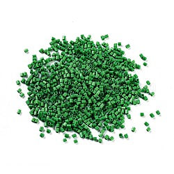 11/0 zwei geschnittene runde Loch-Glasperlen, Hexagon, Deckfarben, grün, 2~2.5x2 mm, Bohrung: 0.8 mm, ca. 12857 Stk. / Pfund