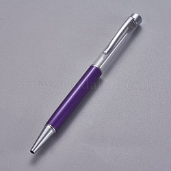 創造的な空のチューブボールペン  内側に黒のインクペンを詰め替えます  DIYキラキラエポキシ樹脂クリスタルボールペンハーバリウムペン作り用  銀  インディゴ  140x10mm