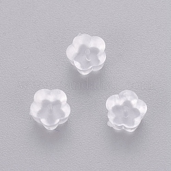 Пластиковые гайки для ушей, спинки для серьги, цветка сливы, прозрачные, 5x5x3 мм, отверстие : 0.7 мм