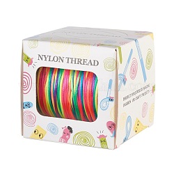 Hilo de nylon, Cordón de satén de cola de rata, colorido, 1.0mm, alrededor de 76.55 yarda (70 m) / rollo