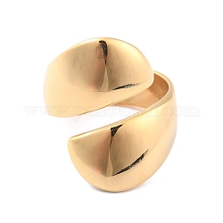 Ионное покрытие (ip) 304 манжетное кольцо из нержавеющей стали с простой лентой, широкое открытое кольцо для женщин, золотые, Размер США: 6~9 (16.5~18.9 мм)