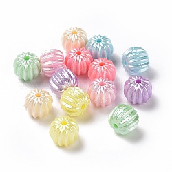 Perles acryliques de perles d'imitation, citrouille, couleur mixte, 11x9.4mm, Trou: 2.1mm