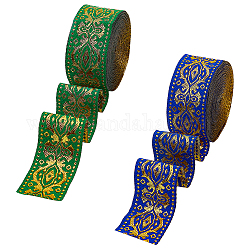 Ph pandahall cinta jacquard étnica de 15 yarda y 1.2 pulgadas, Cinta decorativa tejida con bordado floral, 2 color, accesorios de ropa, correas de adorno, cinturones, collares, artesanía de tela diy