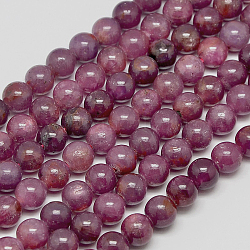 Pietra preziosa naturale perle tonde rubino fili, circa 10mm, Foro: 1 mm, circa 39pcs/filo, 15.7 pollice