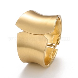 Браслет-манжета с широкими манжетами из сплава, шарнирный открытый браслет для женщин, матовый золотой свет, внутренний диаметр: 2-1/2x2 дюйм (5.1x6.2 см)