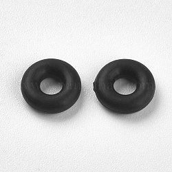 Perle di silicone, bricolage fai-da-te, ciambella, nero, 5x2mm, Foro: 1 mm