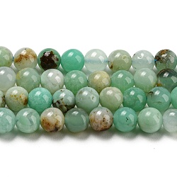 Brins naturels de perles de chrysoprase, ronde, 4mm, Trou: 0.7mm, Environ 82~90 pcs/chapelet, 15.55''~15.94'' (39.5~40.5 cm)