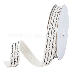 Words Printed Cotton Ribbon, Black, 5/8 inch(15mm), about 20yards/roll(18.28m/roll)
