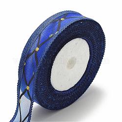 Ruban de satin à face unique, Ruban de polyester, bleu, 7/8 pouce (23 mm), environ 50 yards / rouleau
