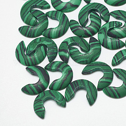 Synthetische Malachit-Cabochons, gewölbte Form, grün, 9x11x2 mm