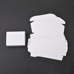 Caja de regalo de papel kraft, cajas de correo, cajas plegables, Rectángulo, blanco, 8x6x2 cm
