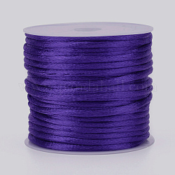Cuerda de nylon, cordón de cola de rata de satén, Para hacer bisutería, anudado chino, color de malva, 1mm, alrededor de 32.8 yarda (30 m) / rollo