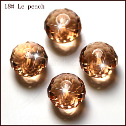 Imitation Austrian Crystal Beads, Grade AAA, Faceted, Rondelle, PeachPuff, 8x5.5mm, Hole: 0.9~1mm
