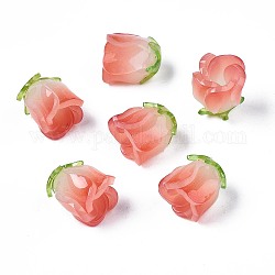 Abalorios de plástico, flor, tomate, 15x14x14mm, agujero: 1.2 mm