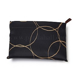 Faltbare umweltfreundliche Nylon-Einkaufstaschen, wiederverwendbare wasserdichte Einkaufstaschen, mit Tasche und Taschenhenkel, rundes Muster, 52.5x60x0.15 cm