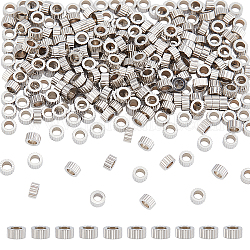 Dicosmetic 300pcs 201 perlas de acero inoxidable, columna, Sin cadmio y níque y plomo, color acero inoxidable, 4x2mm, agujero: 2 mm