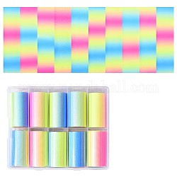 Fluorescent Nail Art Transfer Stickers, with Self Adhesive, Butterfly, Mixed Color, 4cm