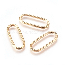 201 Stainless Steel Quick Link Connectors, Linking Rings, Closed but Unsoldered, Oval, Golden, 23x9.5x1.5mm, Inner Diameter: 6x19.5mm