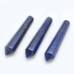 Perle di lapislazzuli naturali, pietre curative, bacchetta per terapia di meditazione per il bilanciamento dell'energia reiki, proiettile, perline non forate / Senza Buco, tinto, 50.5x10x10mm