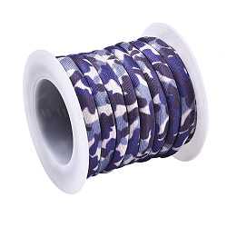 Cordón elástico de poliéster plano, correas de costura accesorios de costura, azul pizarra, 5mm, alrededor de 3.28 yarda (3 m) / rollo
