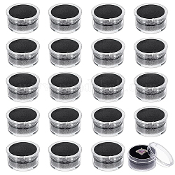 Chgcraft 20 Stück schwarze Mini-Runde Steinbox Kunststoffnägel für lose Perlen zum Dekorieren von Aufbewahrungsorten mit Schwammmatte für Schmuckperlen-Display-Aufbewahrung, 1.2x0.7 Zoll
