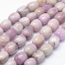 Natural Kunzite Beads Strands, Spodumene Beads, Tumbled Stone, Nuggets, 10~15x9~15mm, Hole: 0.8mm, about 28~33pcs/strand, 15.75 inch(40cm)