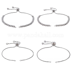 Chaîne de fabrication de bracelets en laiton, fabrication de bracelets coulissants, platine, 10-1/2 pouce (12~26.8 cm), 4 pcs / boîte