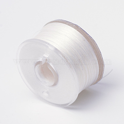 Spezialbeschichtete Polyester-Perlenfäden für Saatperlen, Leinen, 0.1 mm, ca. 50 Yards / Rolle