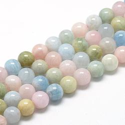 Chapelets de perles en morganite naturelle, Grade a, ronde, 10mm, Trou: 1mm, Environ 40 pcs/chapelet, 15.7 pouce