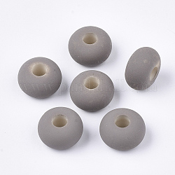 Perles en acrylique européens en caoutchouc, Perles avec un grand trou   , rondelle, gainsboro, 16x9mm, Trou: 5mm, environ 330 pcs/500 g