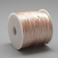 Нейлоновая нить, гремучий атласный шнур, розовые, около 1 мм, около 76.55 ярда (70 м) / рулон