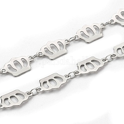 304 cadenas de eslabones de corona de acero inoxidable, soldada, con carrete. color acero inoxidable, 8.5x15x0.5mm, aproximadamente 32.8 pie (10 m) / rollo