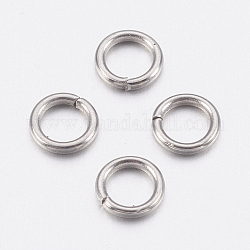 304 Stainless Steel Open Jump Rings, Stainless Steel Color, 22 Gauge, 5x0.6mm, Inner Diameter: 3.8mm