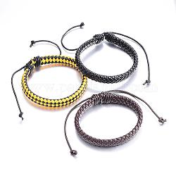 Bracelets tressés ajustables de cordon en cuir PU, couleur mixte, 2-3/8 pouce (60 mm)
