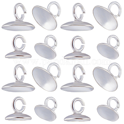 Beebeecraft 20pcs 2 size 925 Sterling Silver Pendant Bails, For Globe Glass Bubble Cover Pendants, Silver, 4~4.5x4~6mm, Hole: 2mm, 10Pcs/size