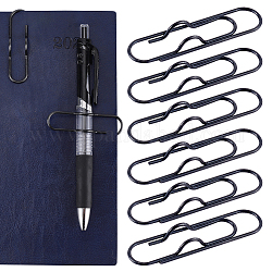 Clips de bolígrafo de metal craspire para notebook, portabolígrafos con clip largo, oval, electroforesis negro, 71x18x7.5mm, 27 unidades / caja