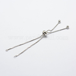 Rack Plating Brass Chain Bracelet Making, Long-Lasting Plated, Slider Bracelets Making, Cadmium Free & Nickel Free & Lead Free, Real Platinum Plated, Single Chain Length: about 115~120mm