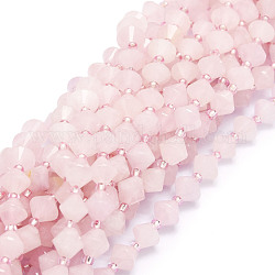Chapelets de perles en quartz rose naturel, facette, Toupie, 8x8mm, Trou: 1mm, Environ 40 pcs/chapelet, 15.24'' (38.7 cm)