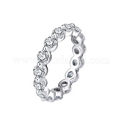 Anillos de dedo de 925 plata esterlina, con circonita, para la boda, anillos de pareja, Claro, Platino, nosotros tamaño 6 (16.5 mm)