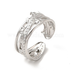 304 anello a polsino aperto con corona in acciaio inossidabile da donna, colore acciaio inossidabile, misura degli stati uniti 6 1/2 (16.9mm)