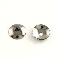 Iron Bead Caps, Cadmium Free & Nickel Free & Lead Free, Disc, Gunmetal, 8x1.8mm, Hole: 1mm