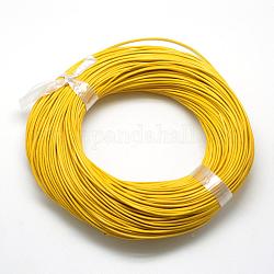 Cuerdas de cuero pintadas en aerosol, oro, 1.5mm, Aproximadamente 100 yardas / paquete (300 pies / paquete)