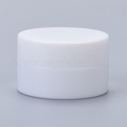 Pot de crème portable en plastique pp, contenants cosmétiques rechargeables vides, avec couvercle à vis et couvercle intérieur, blanc, 3.2x1.95 cm, capacité: 5g, 12 pièces / kit