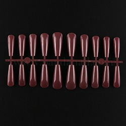Einfarbiger Kunststoff nahtloser Zeh falscher Nagel, üben Maniküre Nagelkunstwerkzeug, Sattelbraun, 26~32x6~13 mm, 20 Stück / Set.