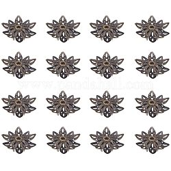 Ph pandahall mehrblättriges Messing Blütenform Perlenkappen antike Bronze 16x8mm ca. 20St
