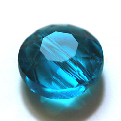 Imitazione branelli di cristallo austriaco, grado aaa, sfaccettato, rotondo e piatto, dodger blu, 8x5mm, Foro: 0.9~1 mm