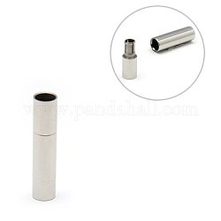 304 Magnetverschluss aus Edelstahl mit Klebeenden, Tube, Edelstahl Farbe, 22x4.5 mm, Bohrung: 4 mm