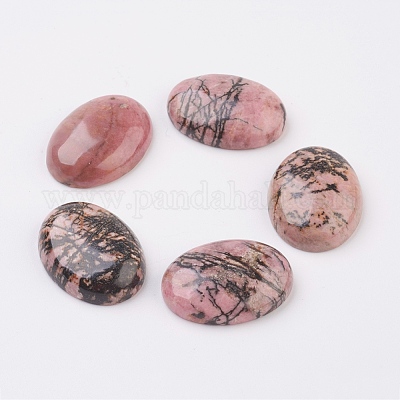 Cabochon a fondo piatto in rodonite naturale&nbsp;G-G741-30x40mm-12-1
