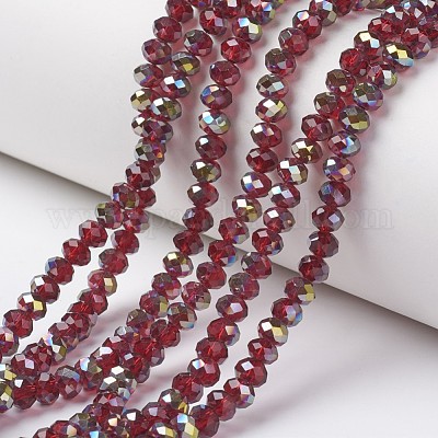 Chapelets de perles en verre transparent électrolytique&nbsp;EGLA-A034-T6mm-S14-1